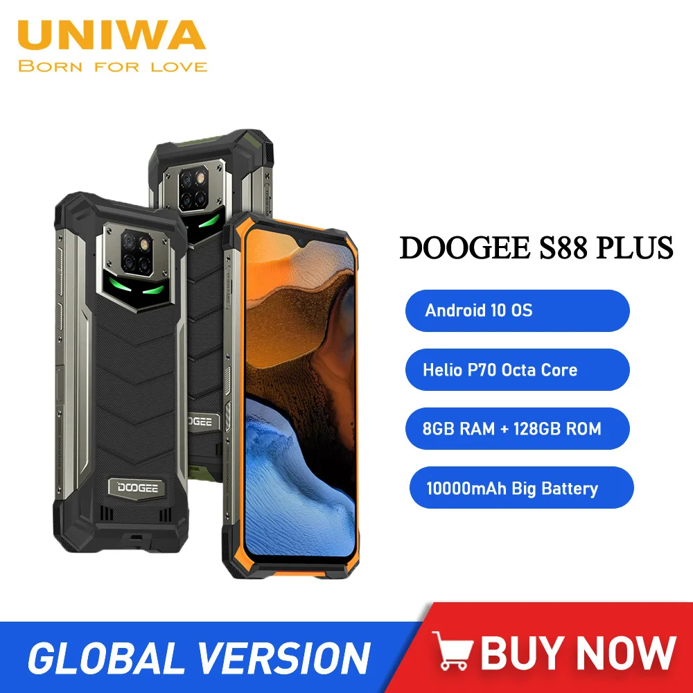 DOOGEE S88 Plus смартфон с восьмиядерным процессором Helio P70, ОЗУ 8 Гб, ПЗУ 128 ГБ, 48 МП