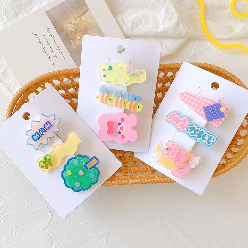 

Acrylic Moon Bunny Tree Clip Girl Hair Pins Clip Hair Barrette Accessories