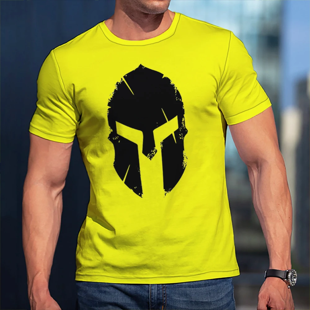 

New Men's Model Graphic Spartan Print 3D Casual T-Shirt Around The Neck Oversized Short Sleeve Sport Comfortable Clothing Tops