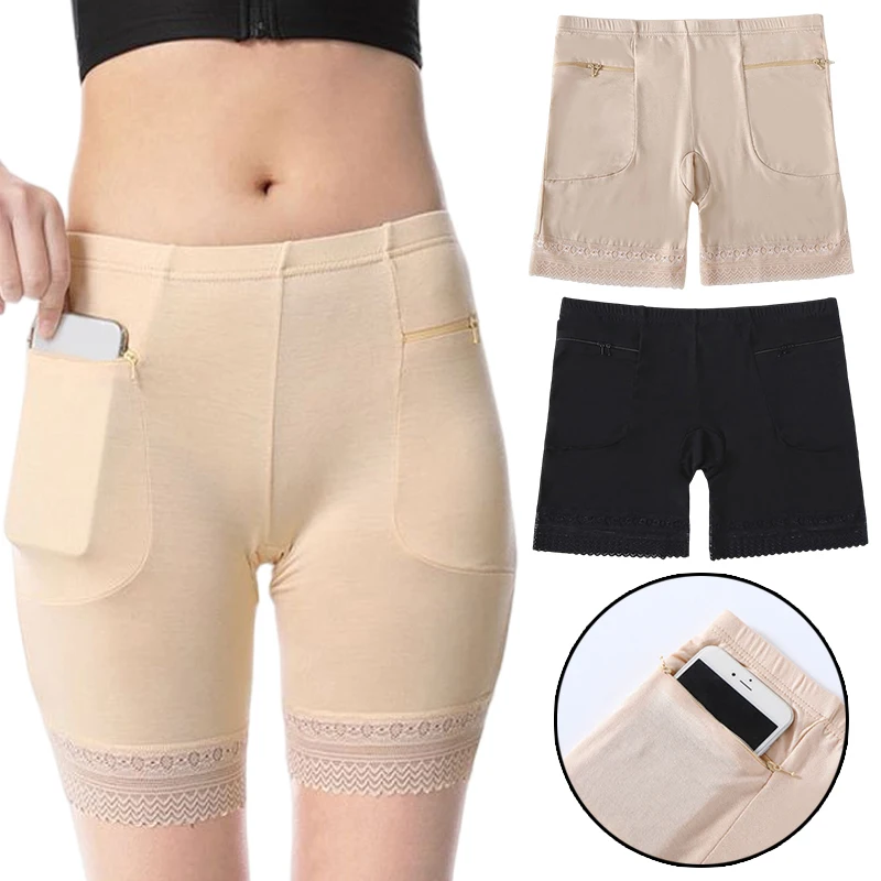 

New Summer Shorts For Women Seamless Underwear With Pocket Shorts Ladies Shorts With Cotton Safety Pants For Women Шорти