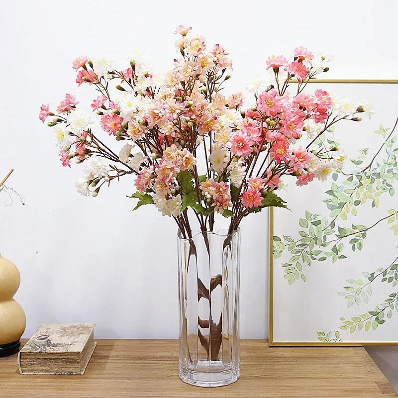 65 см НОВЫЙ Lewisia cotyledon цветок ветка искусственные шелковые цветы домашний декор