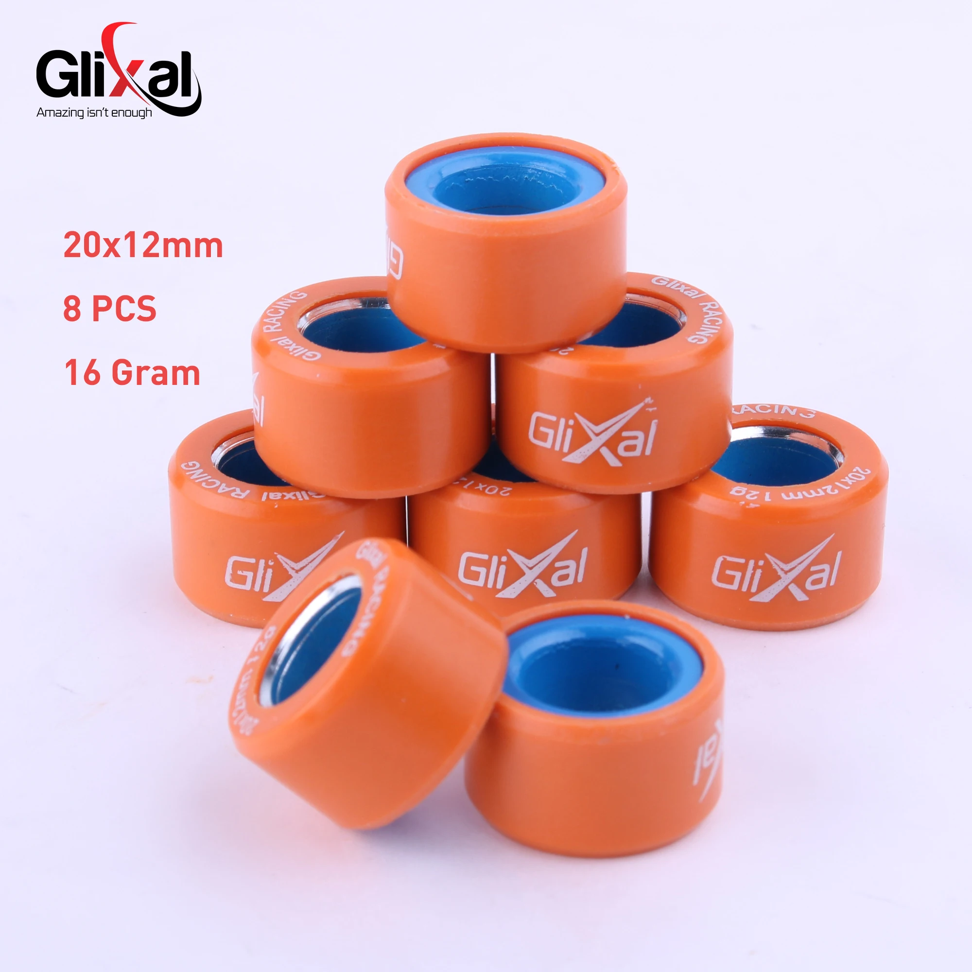 

Glixal 20x12 мм, высокопроизводительные гоночные роликовые грузики вариатора для Kymco LINHAI YAMAHA ROMET KAWASAKI Aprilia Scooter ATV (8 шт.)