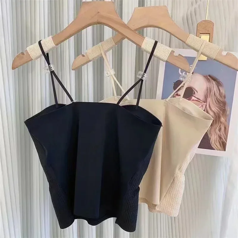 Нижнее белье женское дышащее с красивой спинкой майка без рукавов укороченная