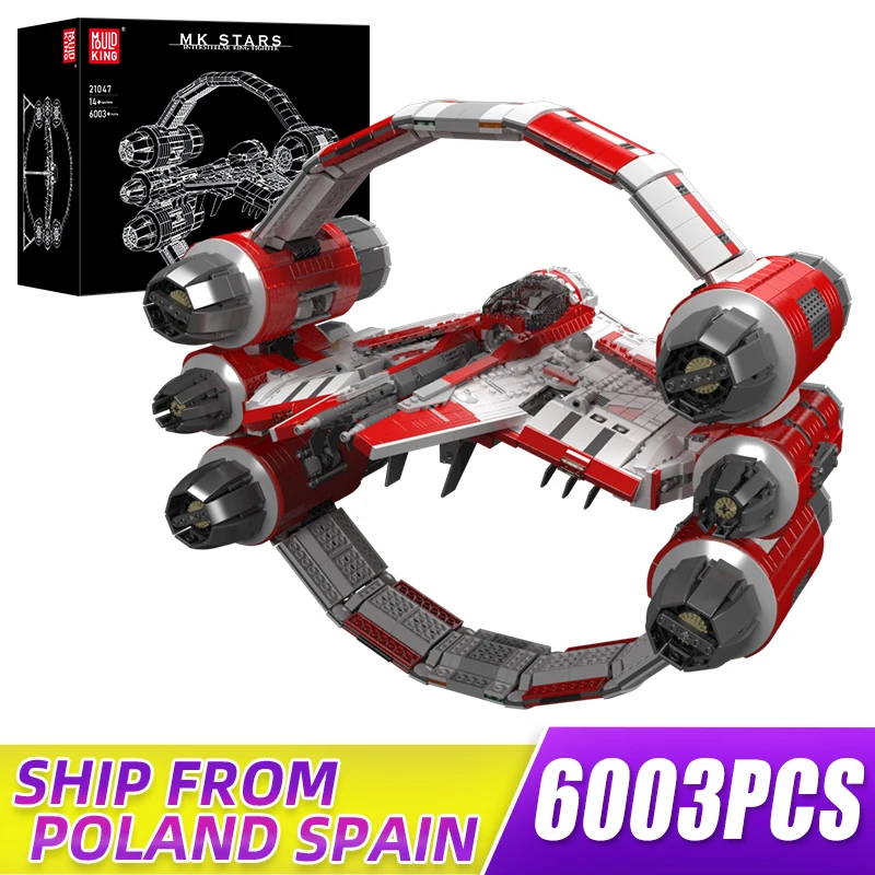 

MOULD KING 21047 Starfighter Series MOC-7661 Interstellar Ring Fighter Building Blocks Construction Toys for Adults