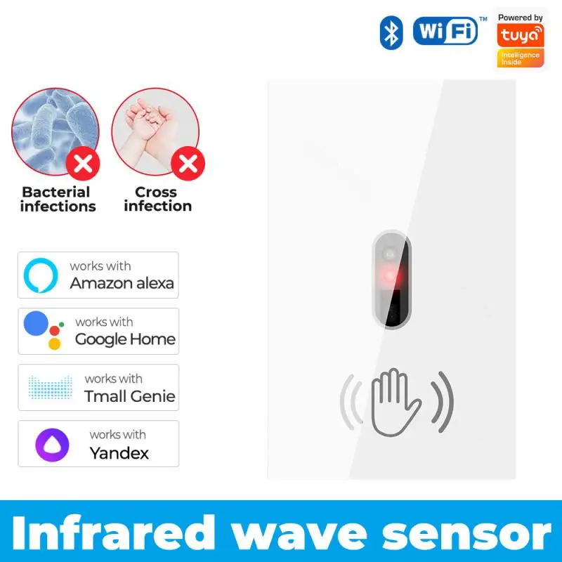 

Tuya WiFi Infrared Sensor Switch Dual-mode Don't Need To touch Timing Control Smart Home Works With Alexa Google Home