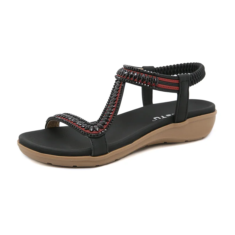 

2022 Summer Shoes Women Sandals Flat Soft Women Beach Sandals Brand Woman Summer Holiday Shoes Plus Size 42 A4308