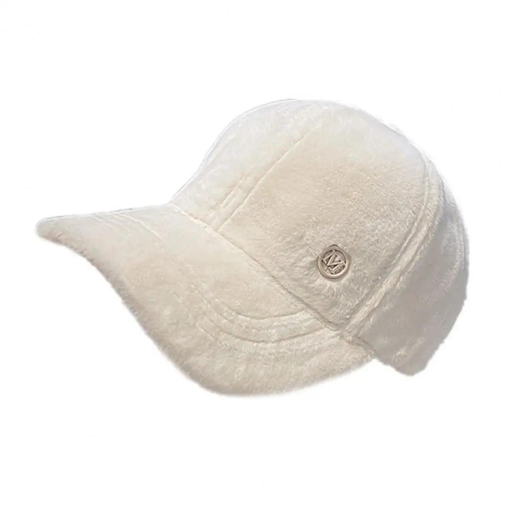 

Chic Winter Baseball Cap Fleece Fasten Tape Women Winter Hat Young Style Women Peaked Cap