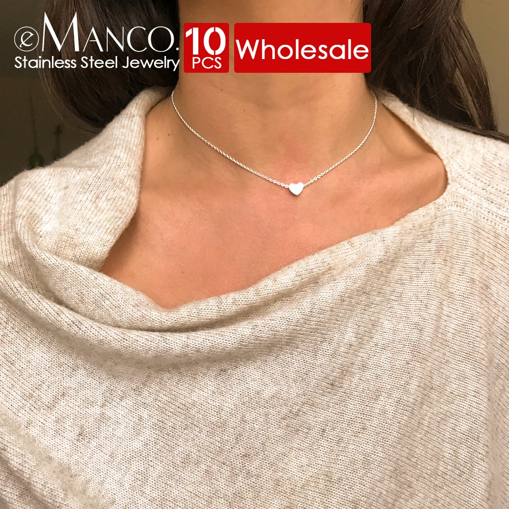 EManco 10 шт. цепочка из нержавеющей стали под золото женское миниатюрное ожерелье в