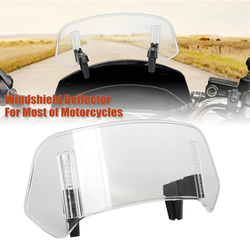 

Universal Motorcycle Windshield Extension Adjustable Spoiler Deflector Windscreen For BMW KAWASAKI YAMAHA HONDA SUZUKI DUCATI
