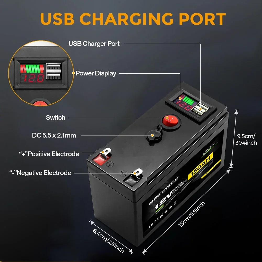 Литиевая батарея Xin@MengYuan LiFePO4 12В 150Ач