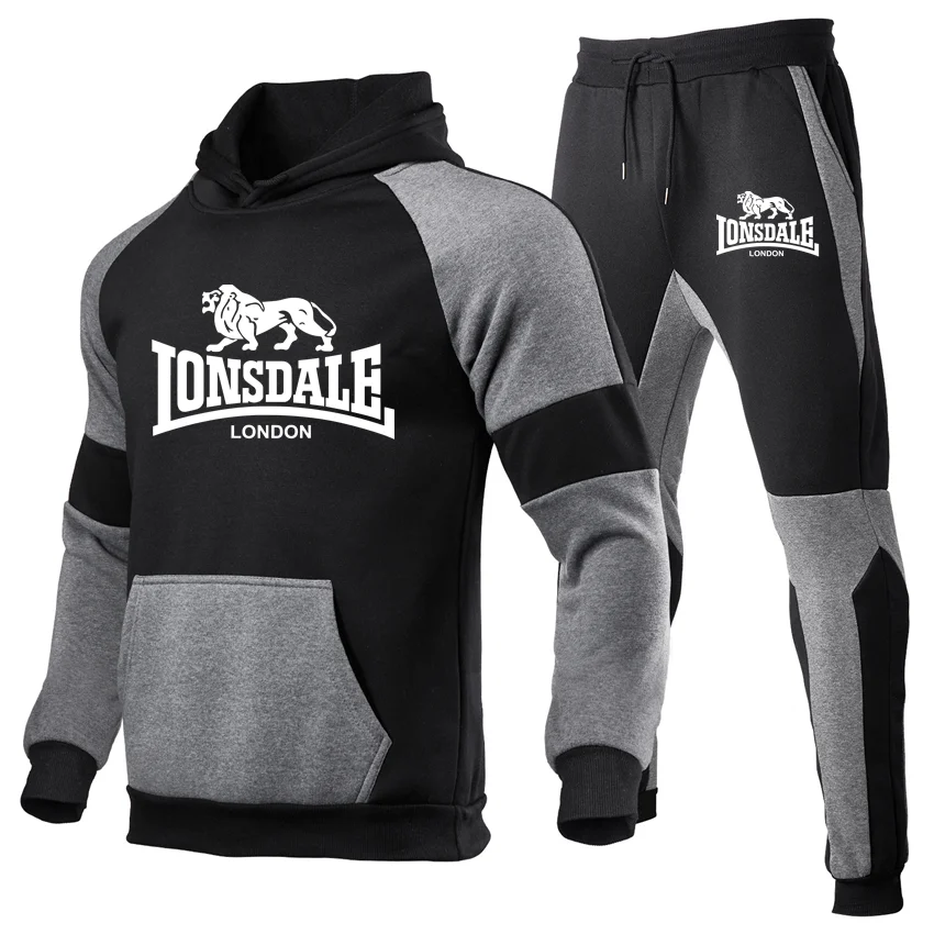 Мужской спортивный костюм LONSDALE кофта с контрастной расцветкой и спортивные