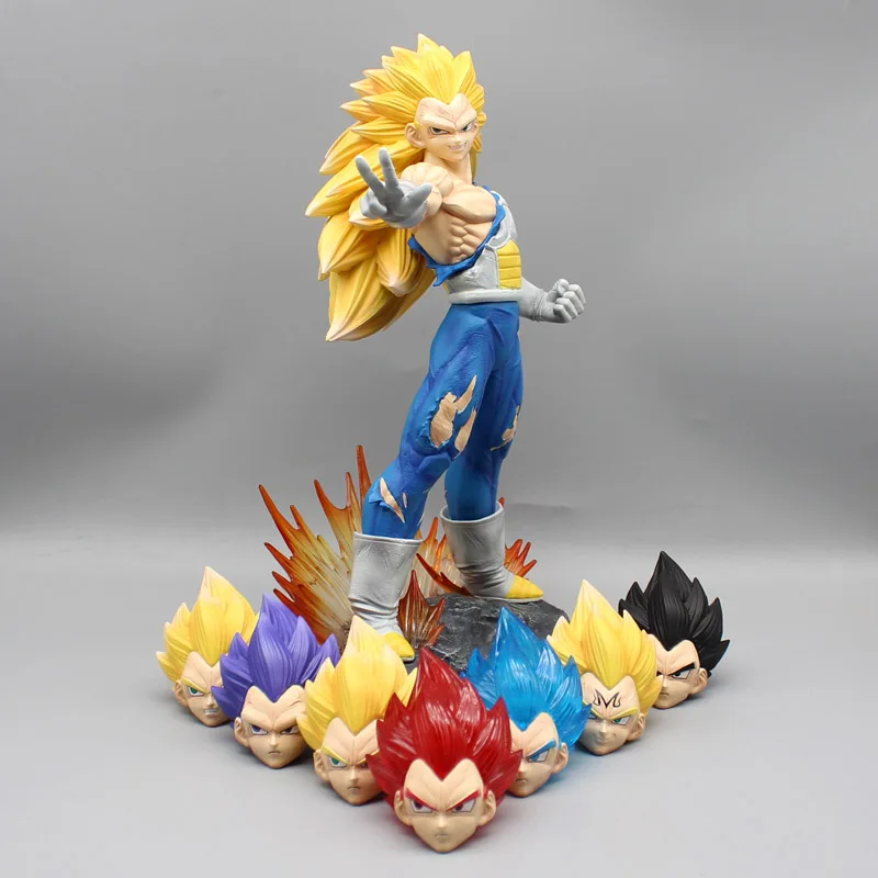 

Anime Dragon Ball Figures Vegeta IV Super Saiyan 8 Heads Manga Ation Figure Collection Pvc Model Statue Doll Gift Children Toys