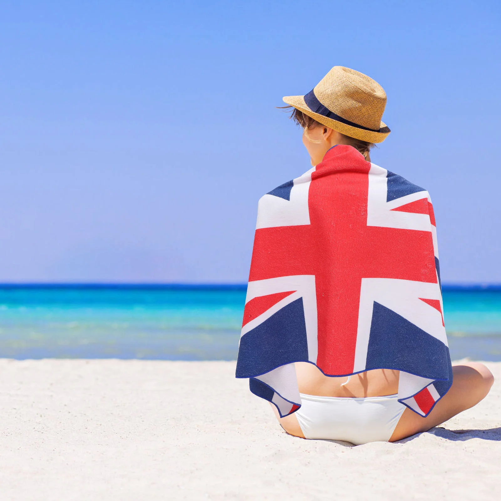 

Beach Towel Adults Funny Travel Accessories Oversized Thin Towels Large Union Jack Flag Women Aldult