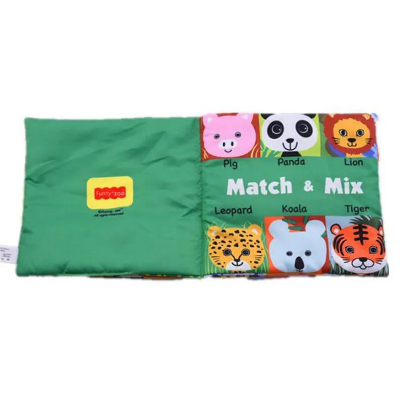 

English Language Soft Fabric Cloth Book 0~12 Months Animal Style Baby Toys Hot Early Development Books Learning Education Toy