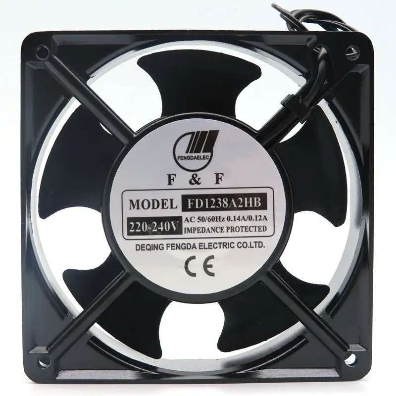 Двухпроводной охлаждающий вентилятор для сервера FD1238A2HB AC 220V 0.14A 120x120x38 мм