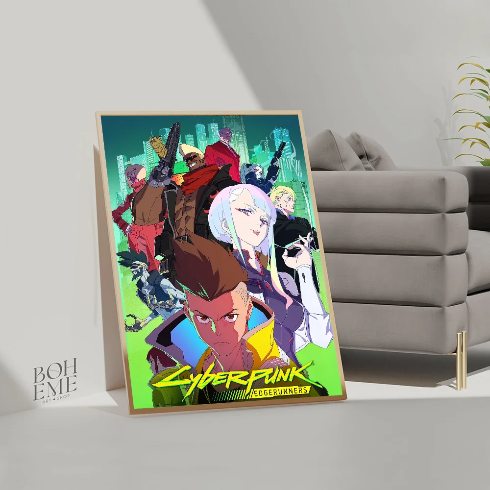 Аниме C-Cyberpunk E-Edgerunners классический винтажный постер HD качество настенное