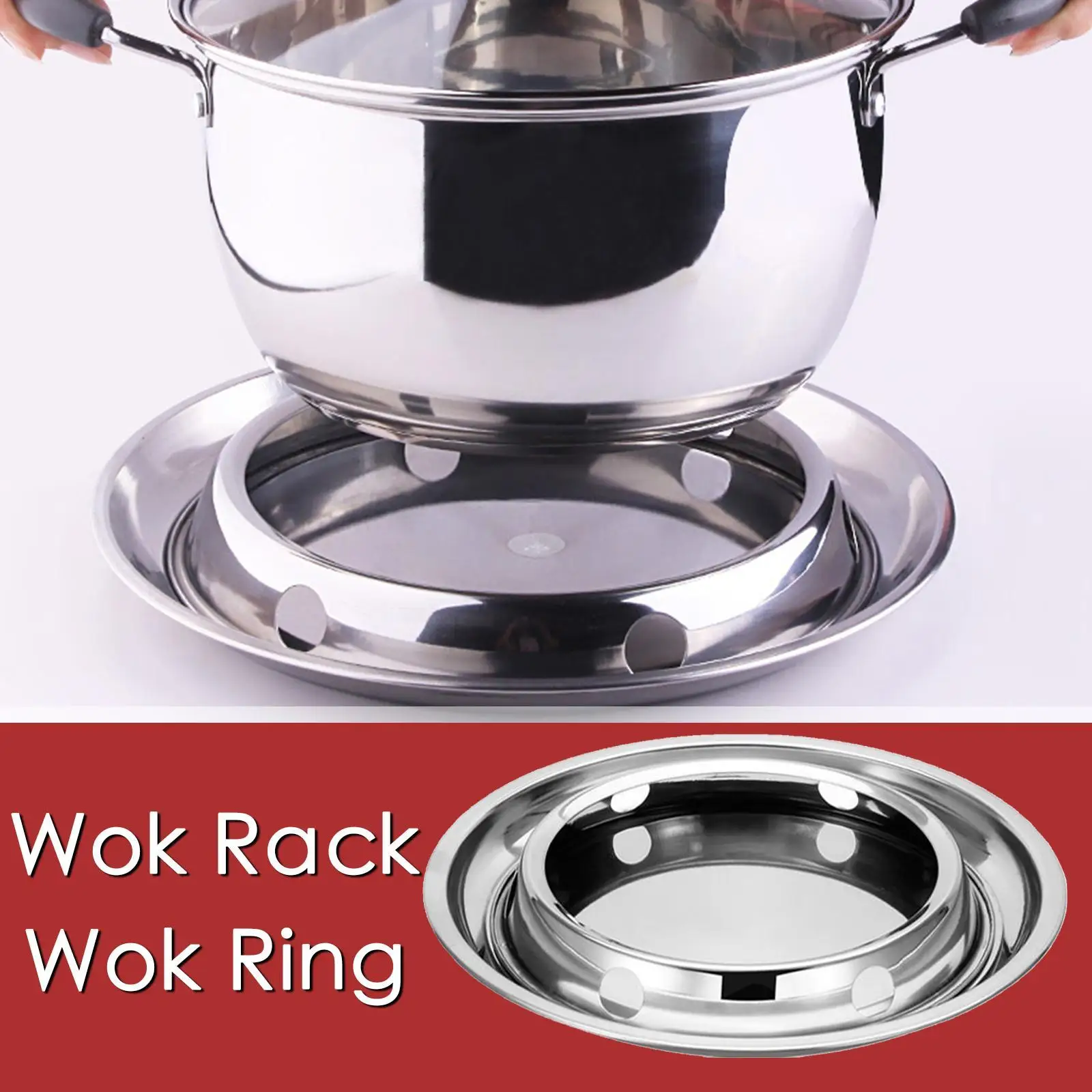 

Universal Wok Pan Support Rack Stand Wok Ring/ Round Bottom Wok Rack Universal Size for Gas Stove Fry Pans Kitchen