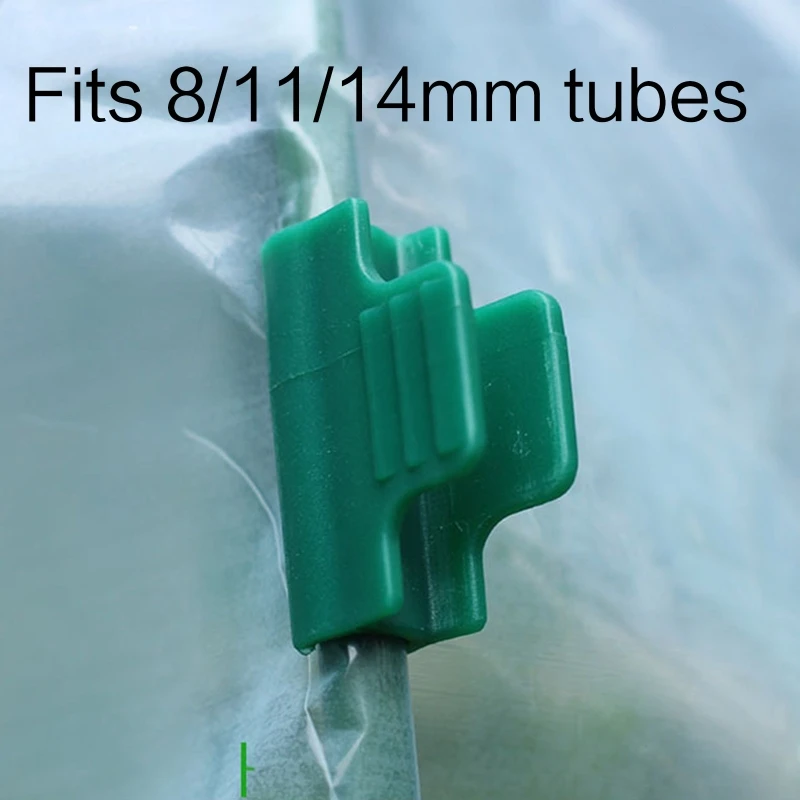 

R2LD 100Pcs 8/11/14mm Plastic Clamps Greenhouse Film Clips Film Row Cover Shading Net Hoop Garden Tunnel Support Buckles