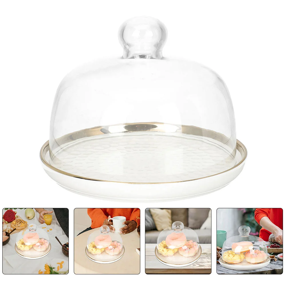 

Cake Dome Cover Plate Stand Dessert Trayglass Display Mini Serving Cheese Server Holdercupcake Footed Cloche Covers Platter