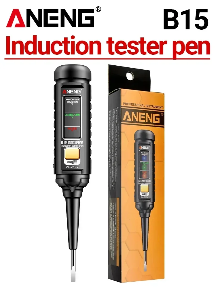 

ANENG B15 индукционная ручка Teste, цветной свет, профессиональное обнаружение напряжения переменного тока, электрик, отвертка, инструменты для тестирования