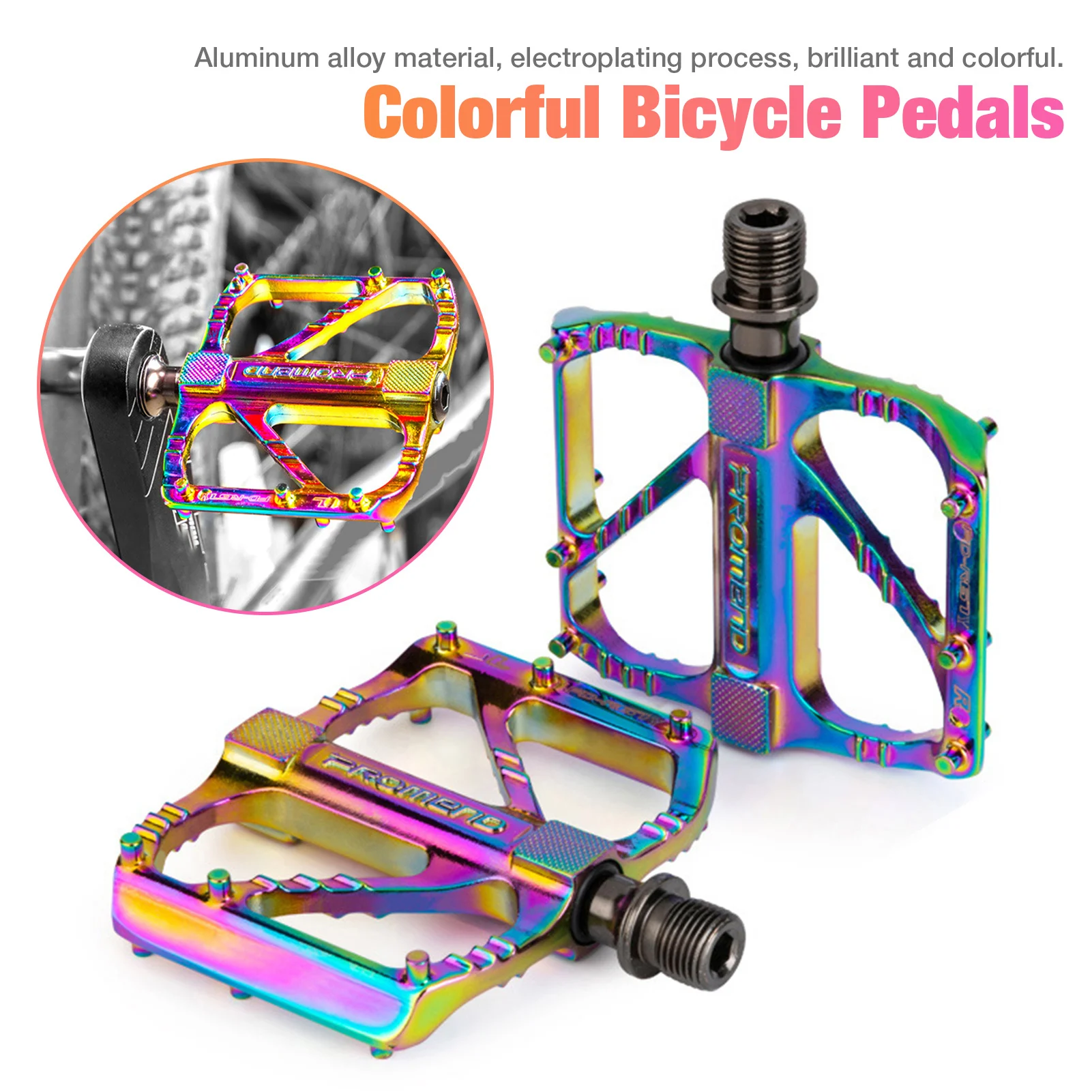 

Mountain Bike Pedal Colorful Bicycle Pedal Aluminum Alloy Non-slip Bicycle Flat Pedals Bicycle BMX Mountainbike Bike Pedal
