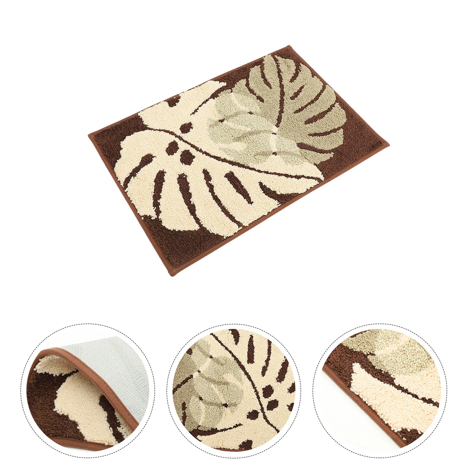 

Leaves Shower Mat Plants Decor Bath Mats For Bathroom Absorbent Door Bathmat Polyester Tropical Rug Water Absorption