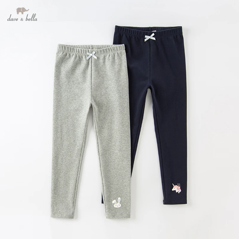 

DK3222805 Dave Bella Autumn 5Y-13Y Kids Girls Fashion Embroidery Pockets Pants Children Boutique Casual Full-Length Pants