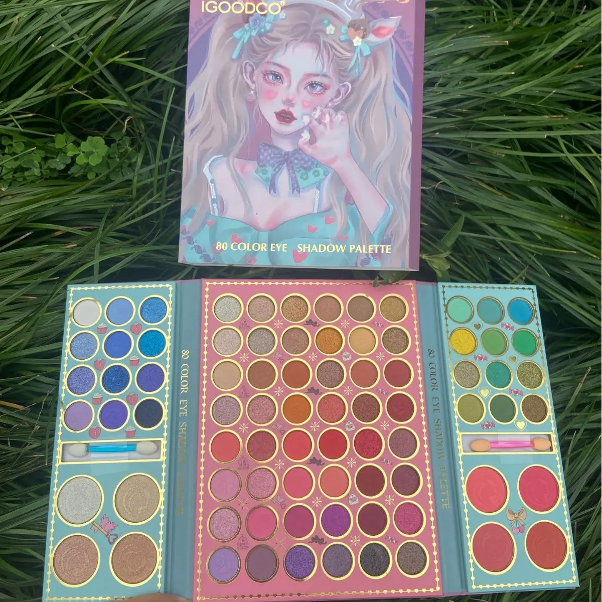 

80 Colors Eye Shadow Plate Matte Shimmer Blush Integrated Makeup Palette Palette Children's Stage Eye Shadow Safety Waterproof
