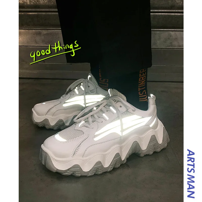 

Мужская обувь, Новинка лета 2020, Универсальные мужские модные туфли, мужские спортивные туфли на толстой подошве, обувь для папы с волнистой ...