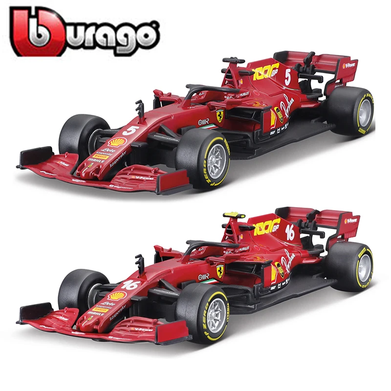 

Гоночный Автомобиль Bburago Ferrari 2020 SF1000 SF90 SF71H SF16H #5 #7 #16 F1, модель автомобиля с статической формой из литого сплава, 1:43