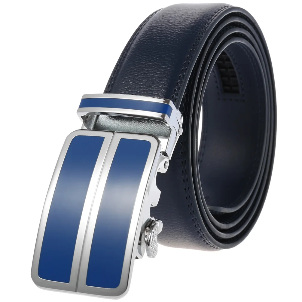 Красный ремень мужской элитный брендовый из натуральной кожи с автоматической