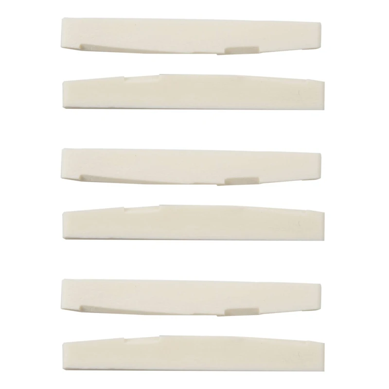 

6 String Acoustic Bone Bridge Guitar Slotted Saddle Guitar Parts(Pack Of 6)
