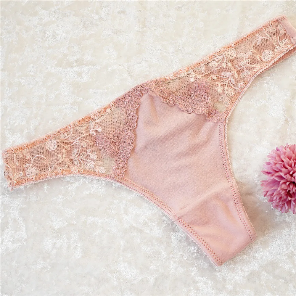 

Voplidia женское нижнее белье, женские стринги и G-стринги, Розовое женское Бесшовное кружевное нижнее белье PM035