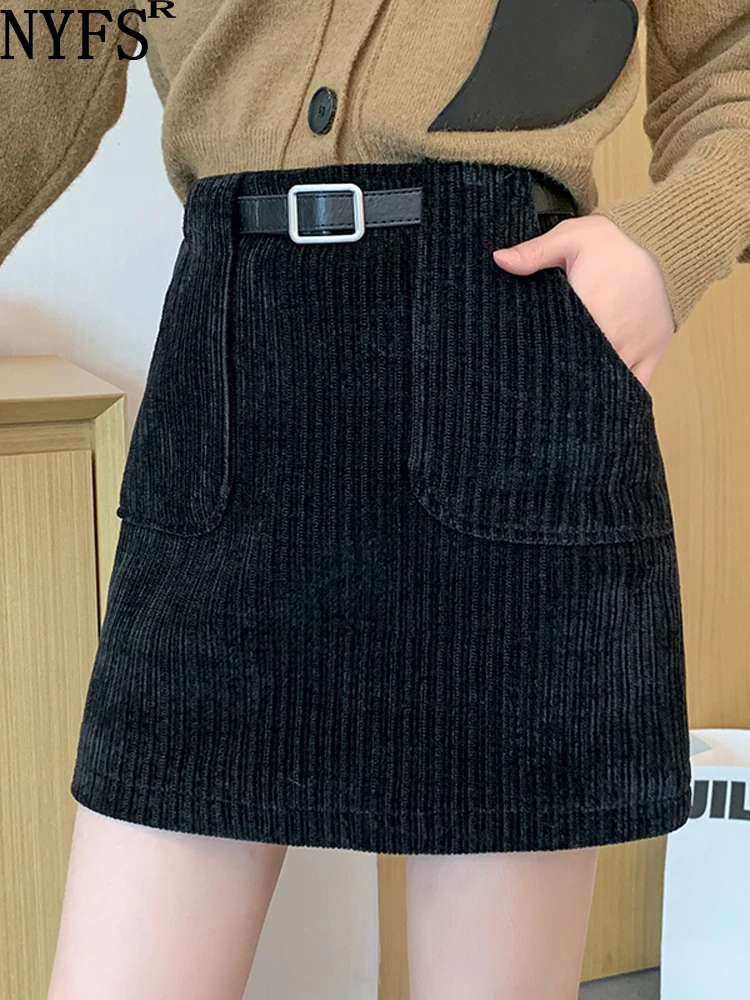 

Женская Вельветовая юбка NYFS, тонкая облегающая юбка в Корейском стиле, с высокой талией, размеры s-xl, Осень-зима 2023