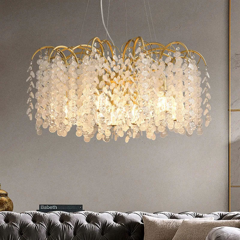 

Modern LED Coin Crystal Ceiling Chandeliers Luxury Living Dining Room Pendant Lamp Home Decor Hanging Light Luster Fixtures