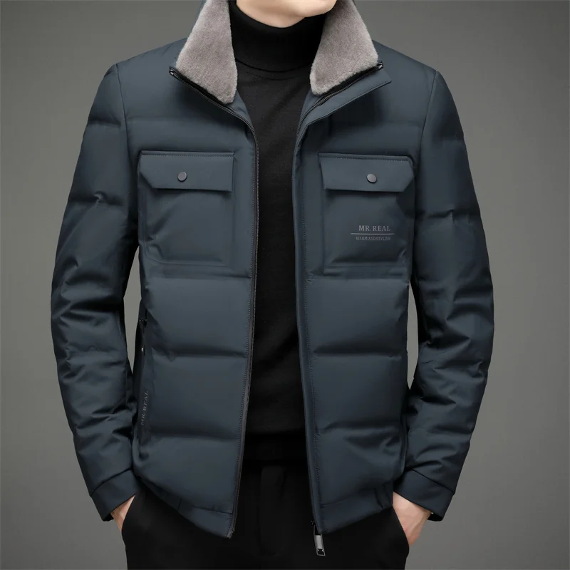 

End Luxury High Winter Keep Warm Down 2023 New Arrival Men with Fur Fashion Short Jacket Windbreaker Puffer Clothes