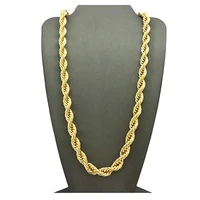 heavy hip hop 24 unisex rappers 7mm solid rope chain necklace 18k yellow gold filled collar clavicle men jewelry gift