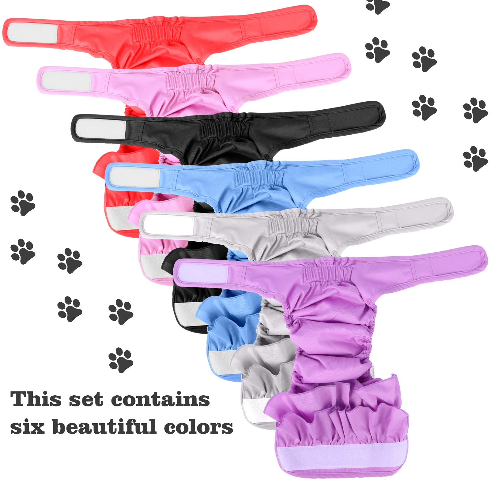 

6pcs Dog Physiological Pants Diaper Sanitary Washable Female Dog Panties Shorts Underwear Briefs For Dogs Sanitary Panties
