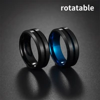 mens rotating decompression decompression titanium steel ring fashion temperament high quality luxury color preserving jewelry