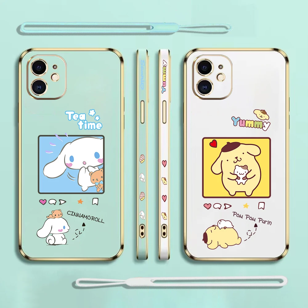 

Sanrio Cinnamoroll Phone Case For Xiaomi Redmi Note 9 10 Pro 10S 9A 9AT 9C 9CNFC 4G 5G Cases Soft Silicone Glossy Plated Cover