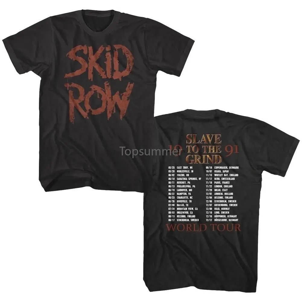 

Skid Row Slave To The Grind Tour 1991 Men'S T Shirt Metal Rock Band Music Merch