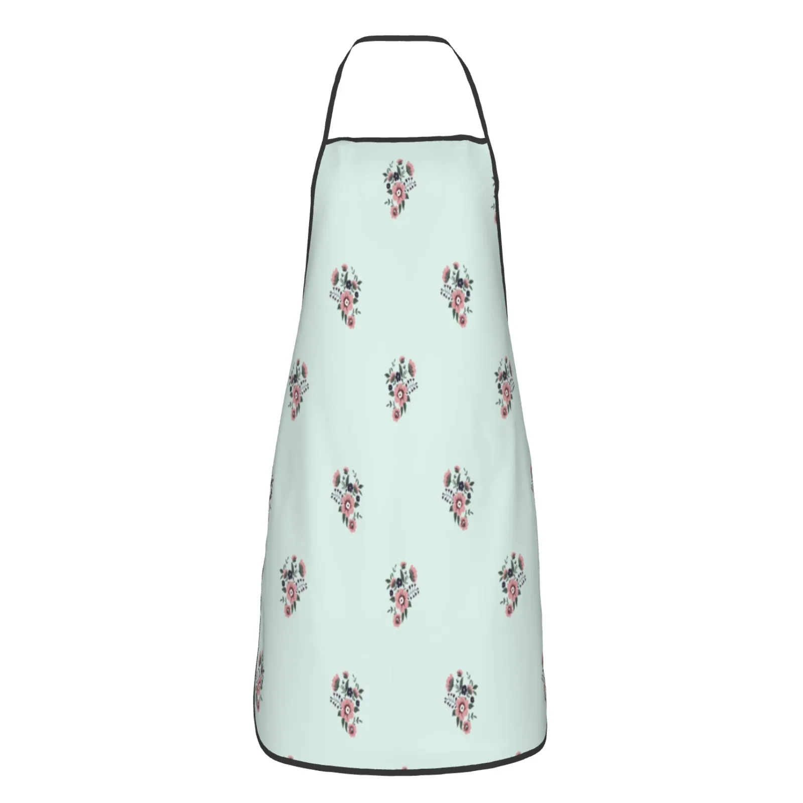 Летний цветочный фартук из полиэстера с застежкой на подоле Кухонный Фартук для