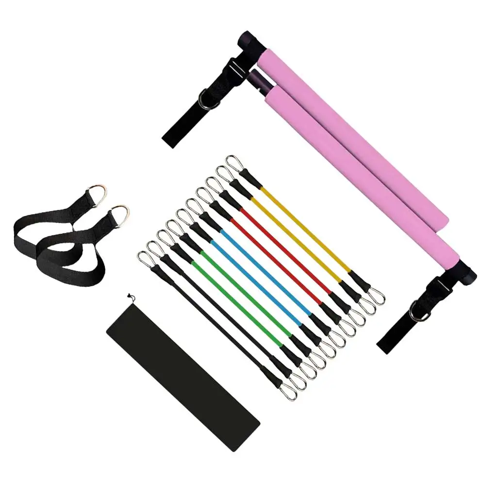 

Pilates Bar Resistance Band Buckle Exercise Stick Workout Women Sports