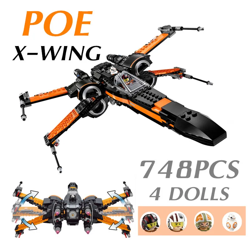 

Disney 748PCS Stars Space Wars Poe X-wing Fighter Aircraft Fighter Building Blocks Bricks Toys Kid Gift Boys Set