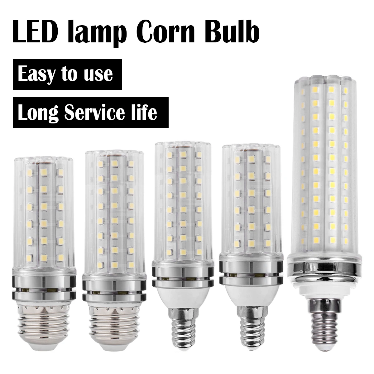 Фото E14 E27 12w 16w 20w 24w 40w Led Кукурузные лампы и 2835 / SMD Лампочки Домашние декоративные люстры 220v ЖК №1