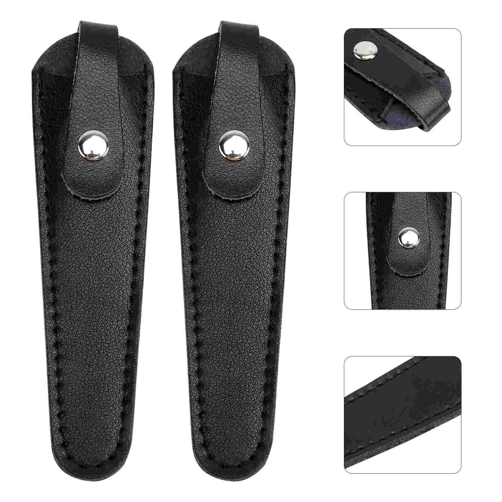 

2 Pcs Scissors Bag Medical Tool Protection Manual Cattlehide Cover Cowhide Storage Barber Shear Hairdressing Covers