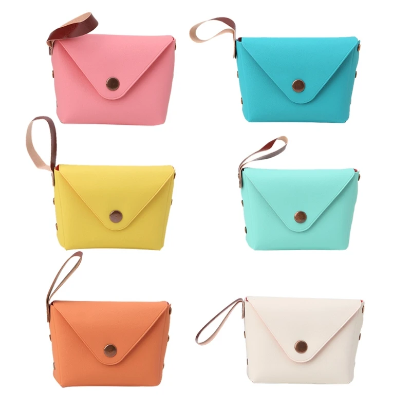 

Женский кошелек для мелочи карамельных цветов, Дамский кошелек с ремешком на запястье, кошелек для девушек с кармашком для ключей