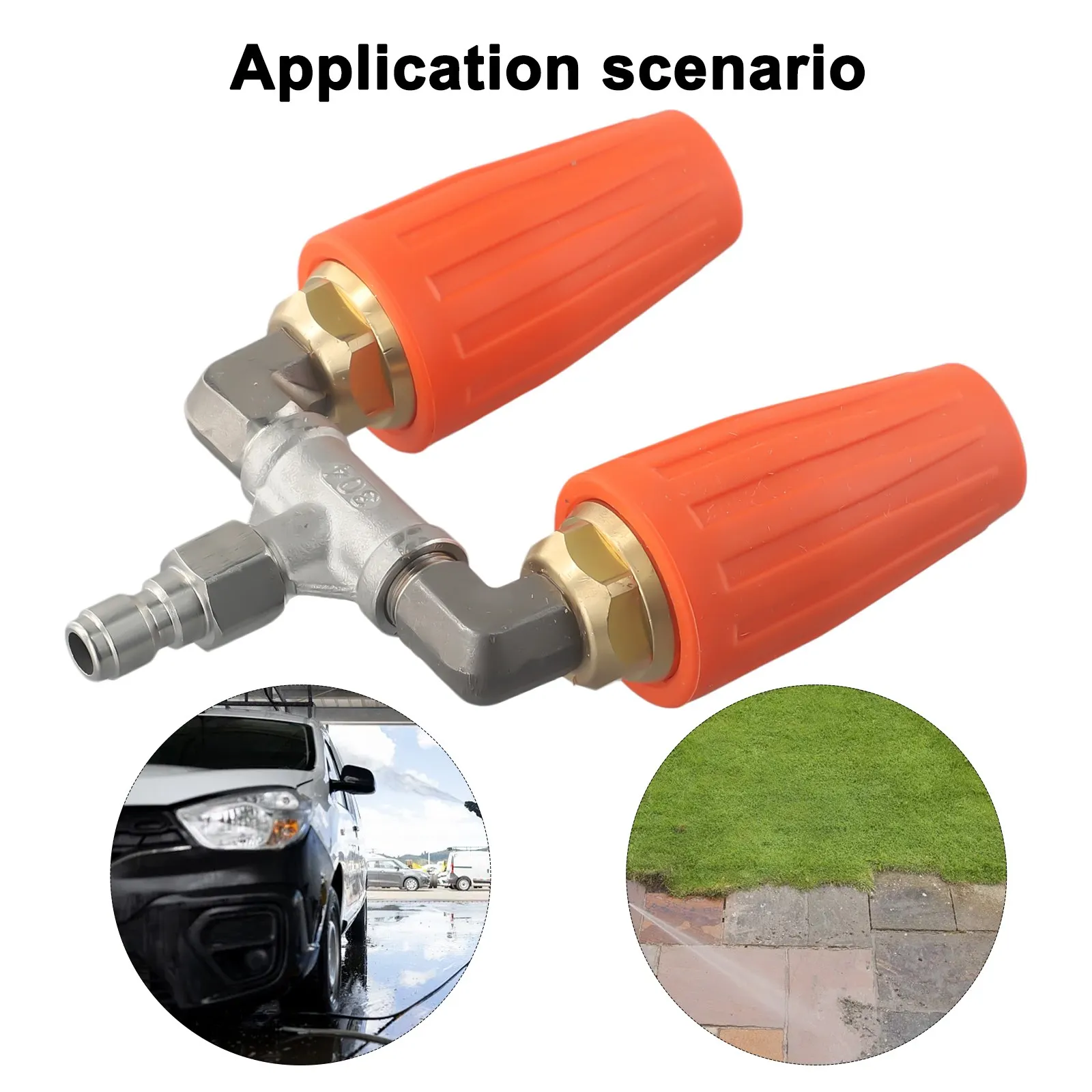 

1pc High Pressure Washer Rotating Dual Turbo Nozzle Spray Tip 1/4\" 4000PSI 4-6GPM Red Color Pressure Washers Accessories