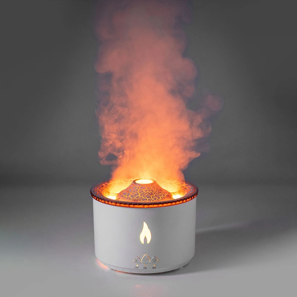 

Volcanic Essential Oil Aromatherapy Machine Small Mini Humidifier Desktop Flame Lamp Creative Spit Ring Smoke Ring 2022 New