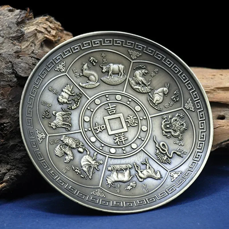 

Бронзовый поднос для благовоний с изображением дракона и феникса